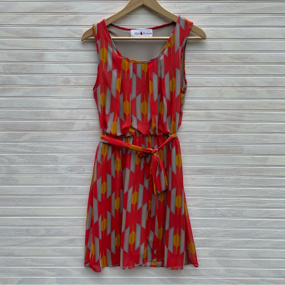 Fifth Culture Geometric Print Dress - Size M